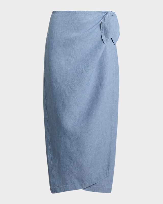 Linen Tie-Wrap Skirt